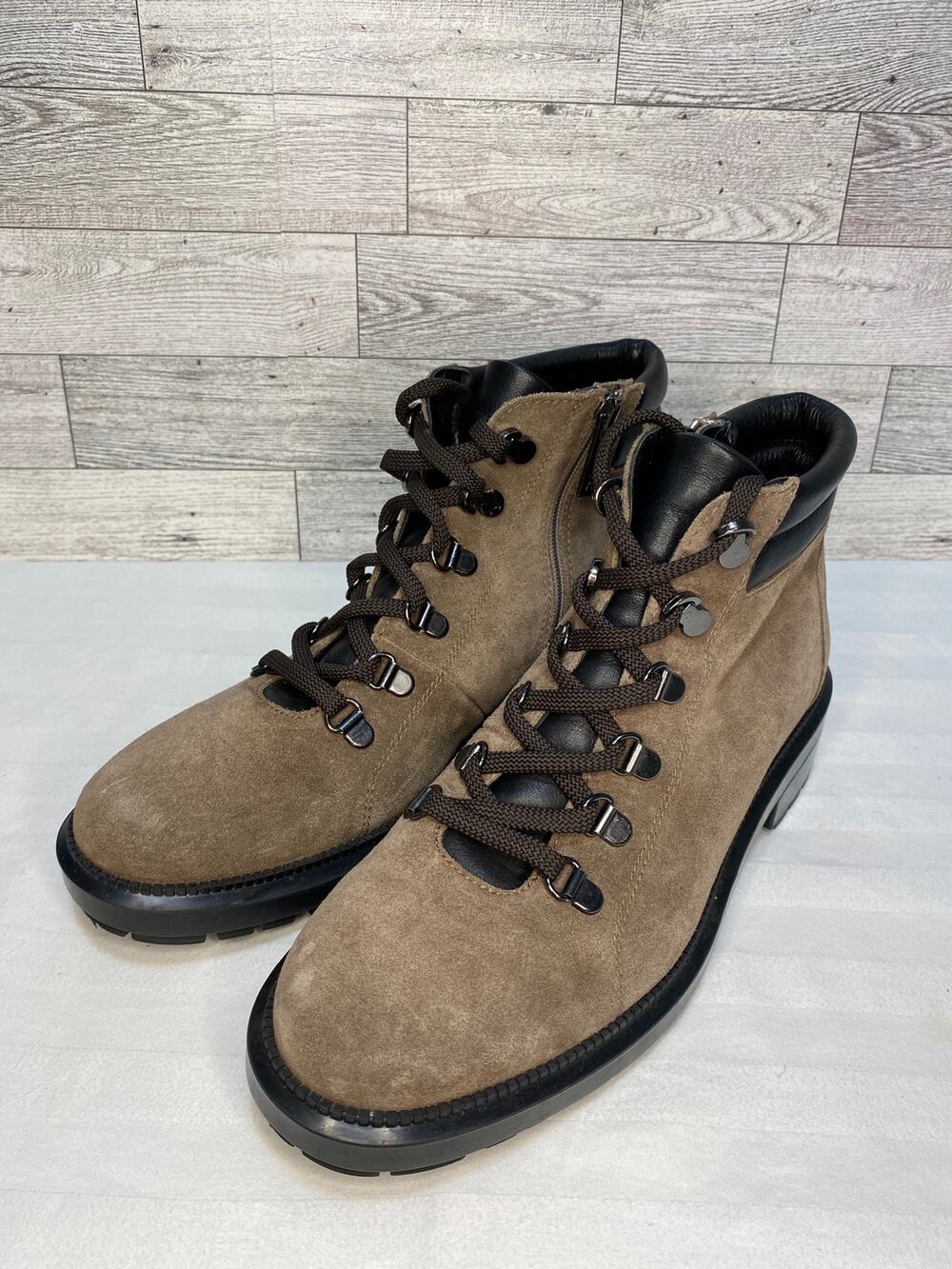 Aquatalia Liviana Combat Boots Womens 7.5 WATERPROOF SUEDE HIKER Taupe